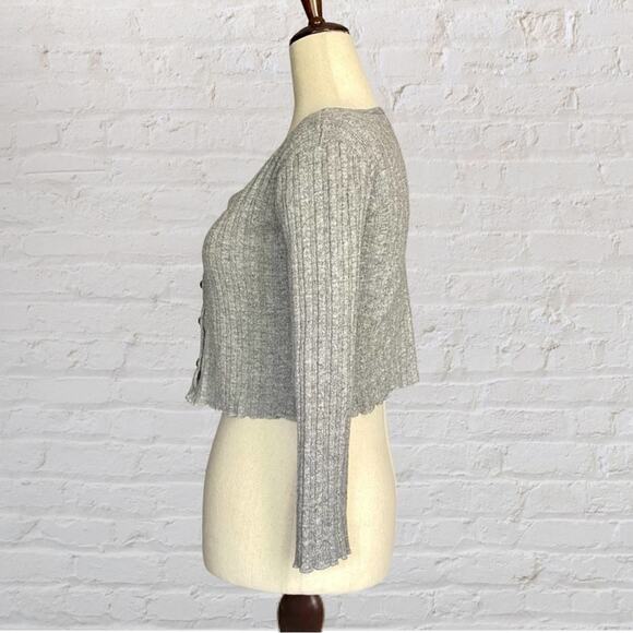 Tilly’s White Fawn Cropped Cardigan Fall Coquette Layering XS - Picture 5 of 10